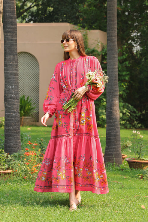 Sabrina Printed Linen Maxi