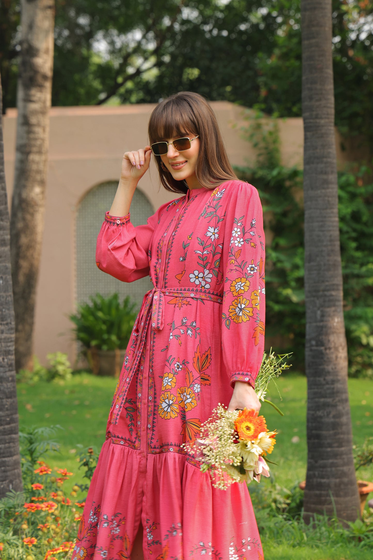 Sabrina Printed Linen Maxi