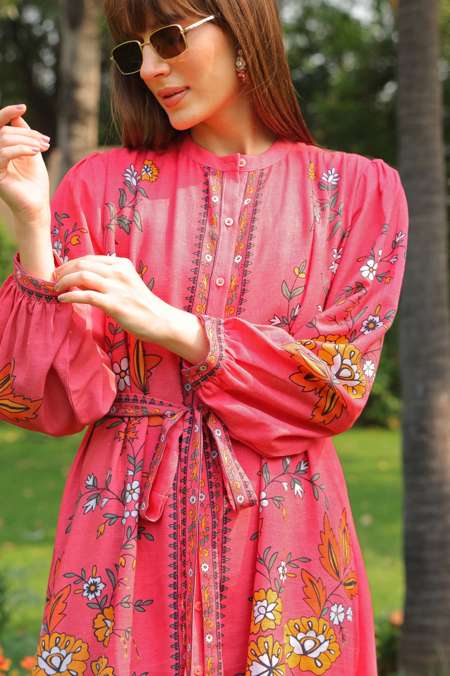 Sabrina Printed Linen Maxi