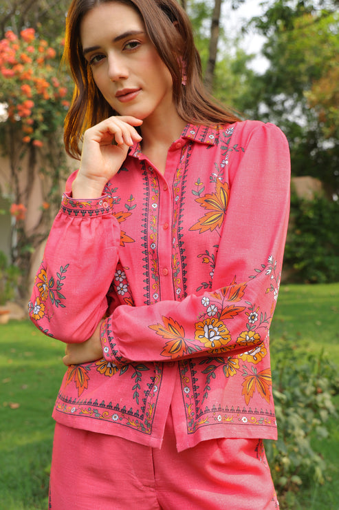 Sabrina Printed Linen Shirt