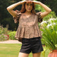 Stella Appliqué Top (Mocha Brown)