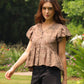 Stella Appliqué Top (Mocha Brown)