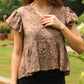 Stella Appliqué Top (Mocha Brown)