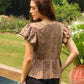Stella Appliqué Top (Mocha Brown)