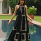 June Embroidered Linen Maxi (Black)