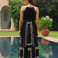 June Embroidered Linen Maxi (Black)