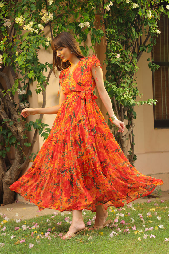 Eden Printed Wrap Dress