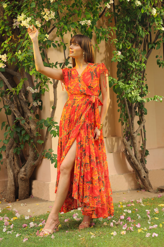 Eden Printed Wrap Dress
