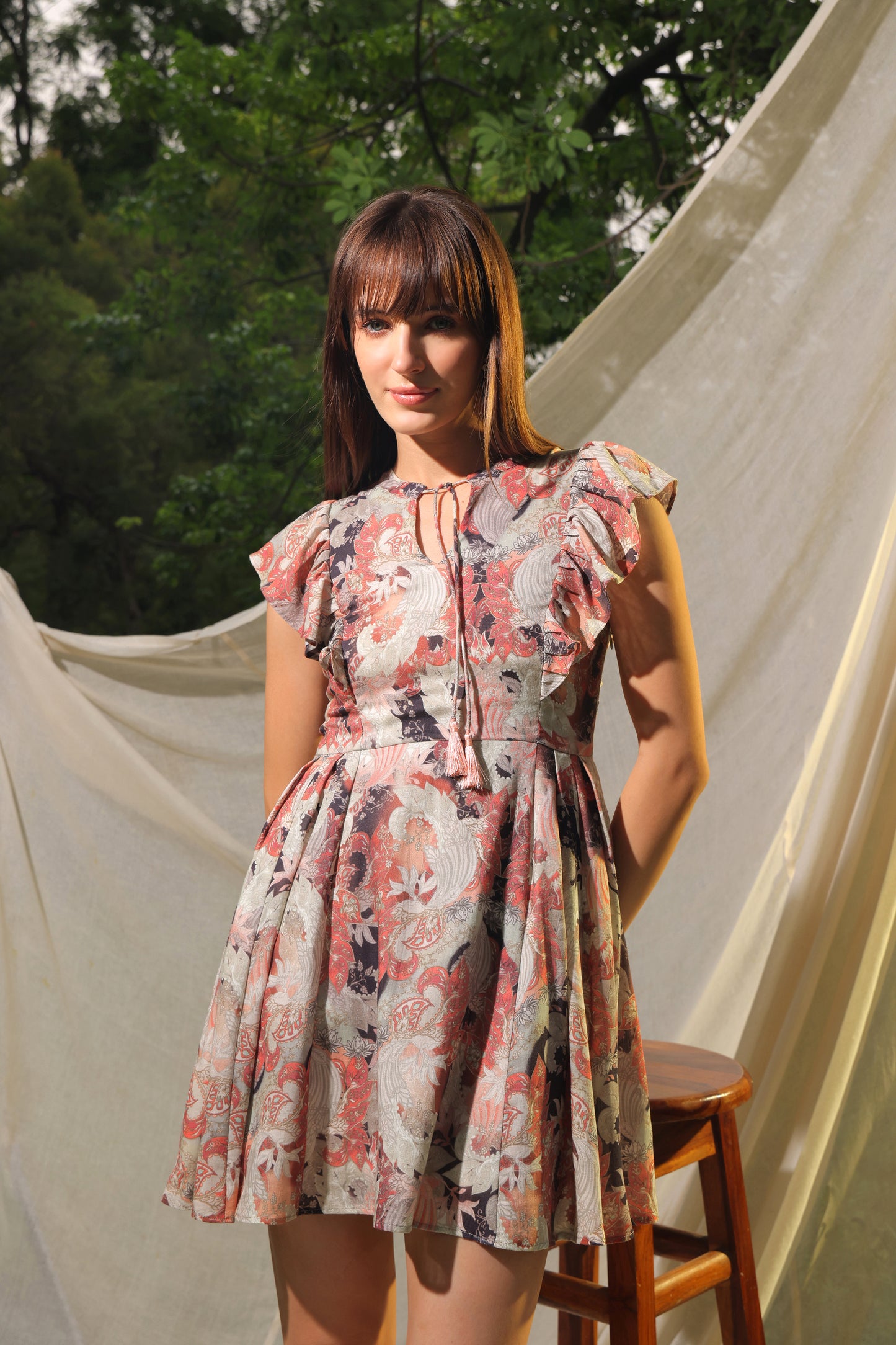 Larisa Printed Linen Dress