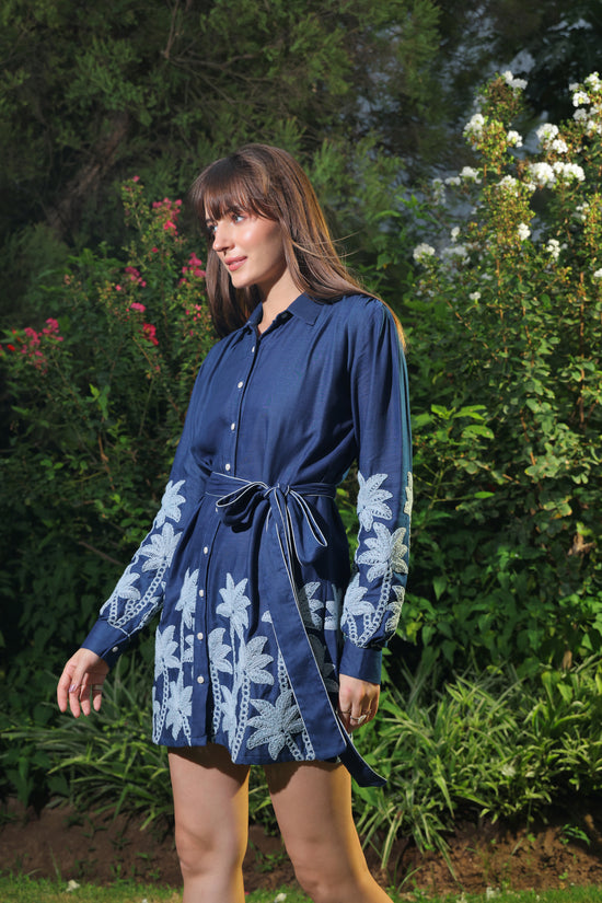 Capri Embroidered Shirt Dress
