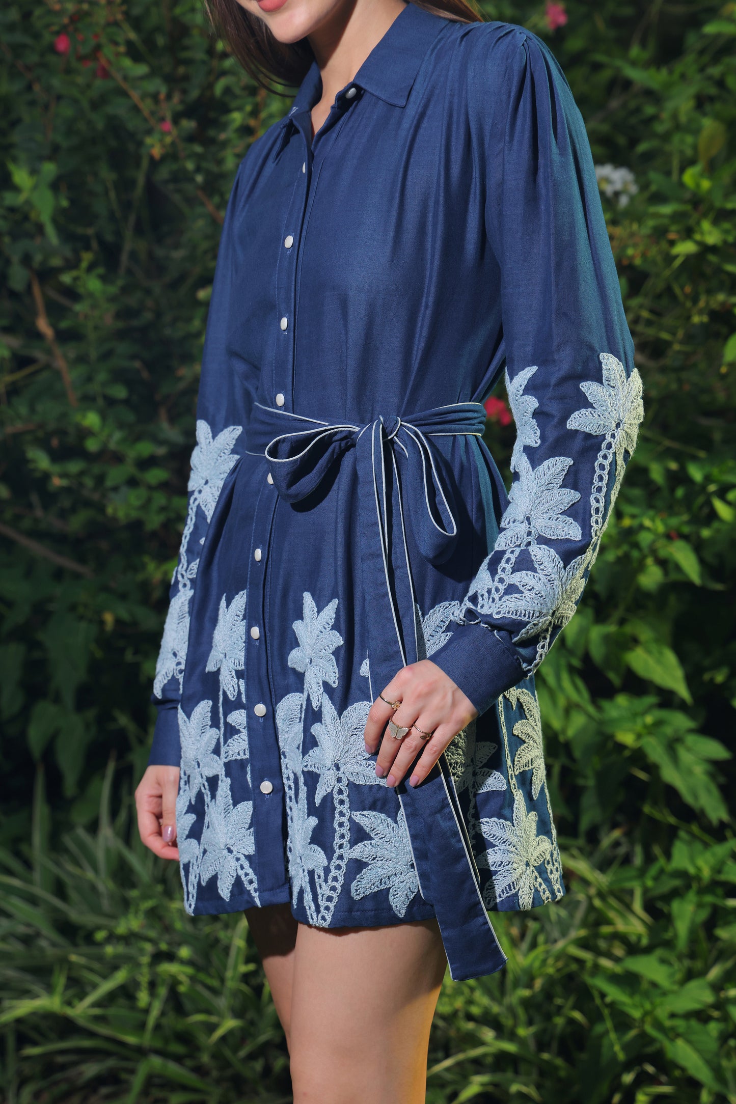Capri Embroidered Shirt Dress