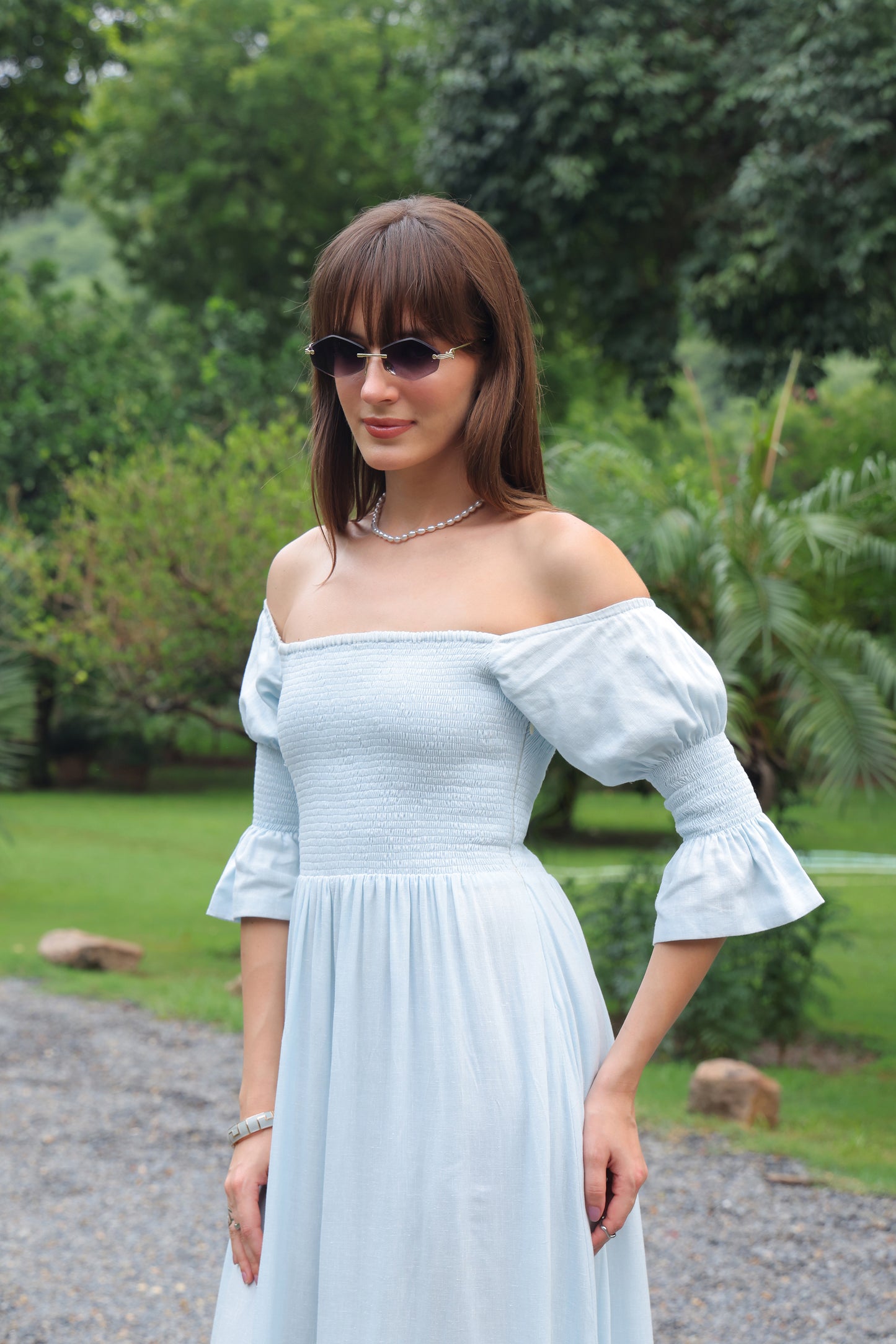 Nia Embroidered Linen Maxi