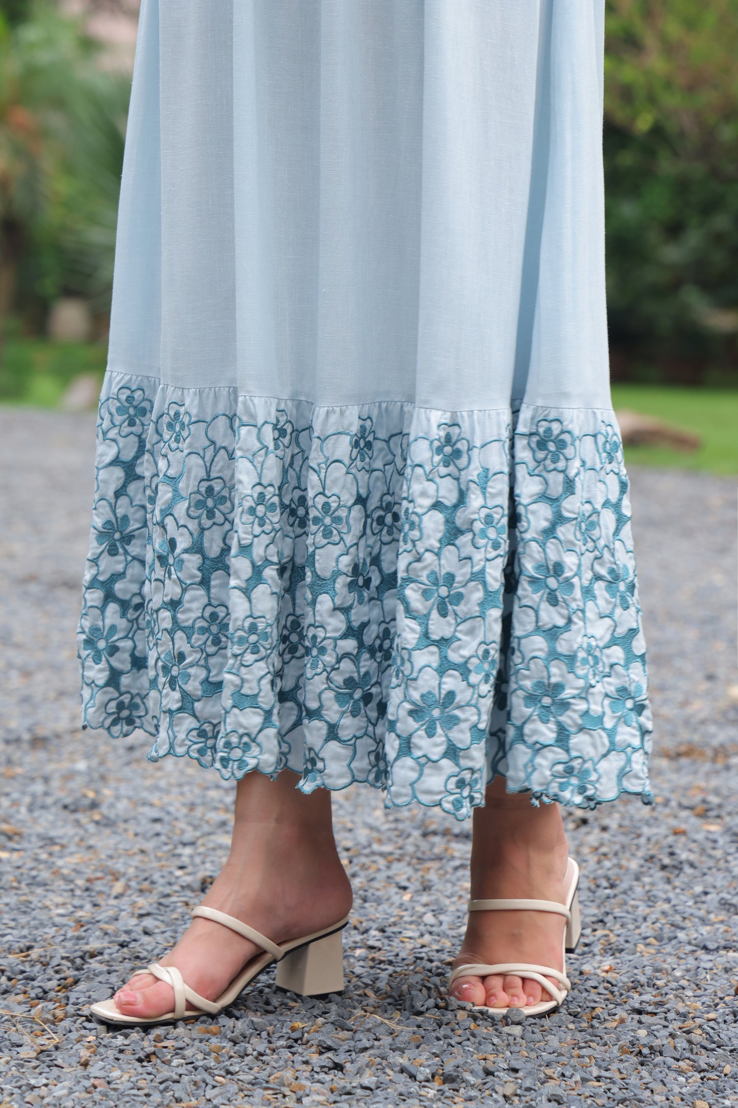 Nia Embroidered Linen Maxi