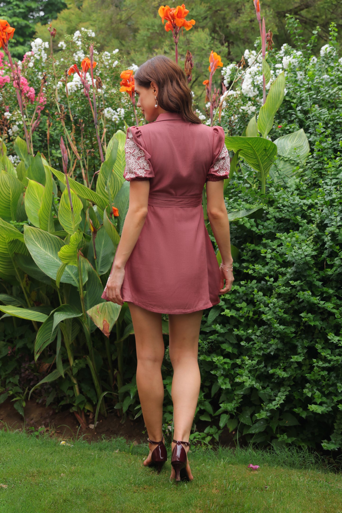 Millie Embroidered Linen Dress