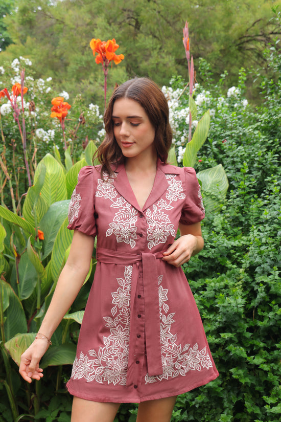 Millie Embroidered Linen Dress