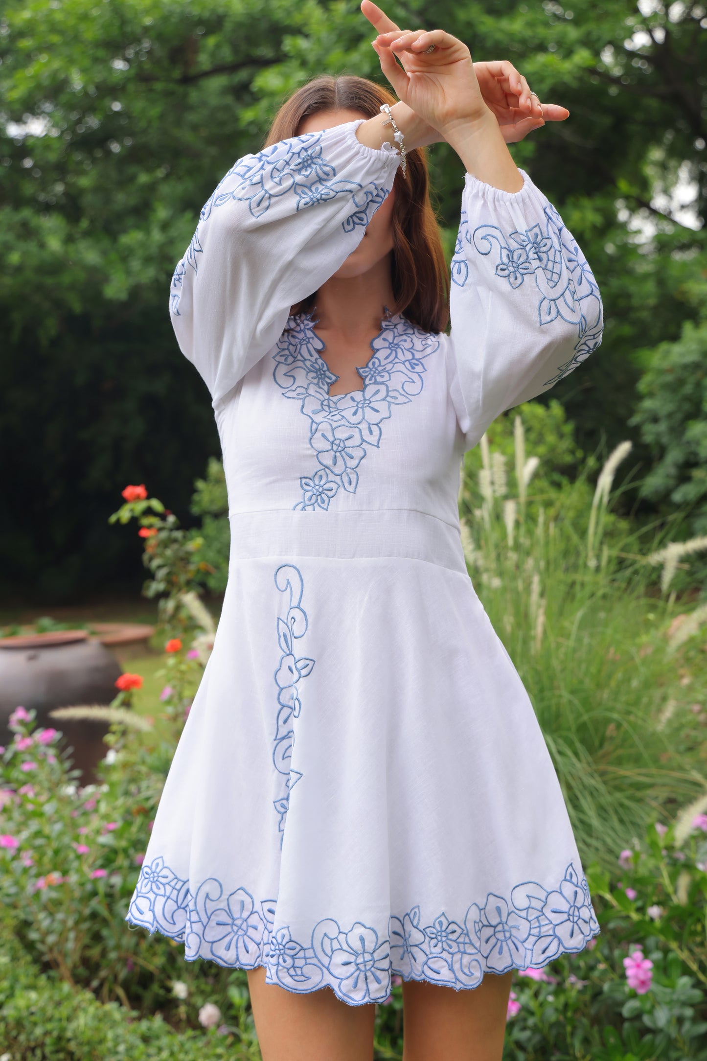 Freya Cutwork Linen Dress