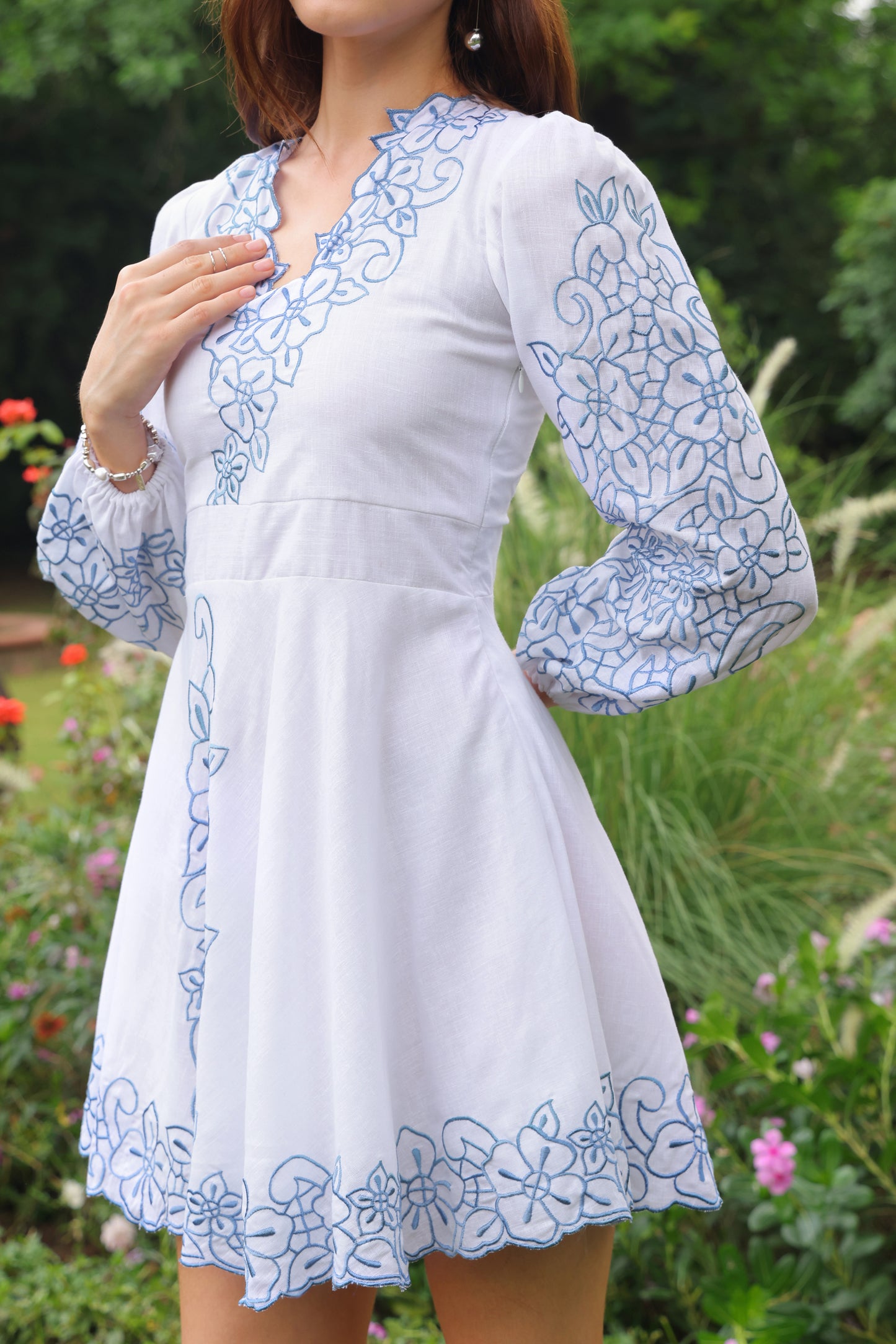Freya Cutwork Linen Dress