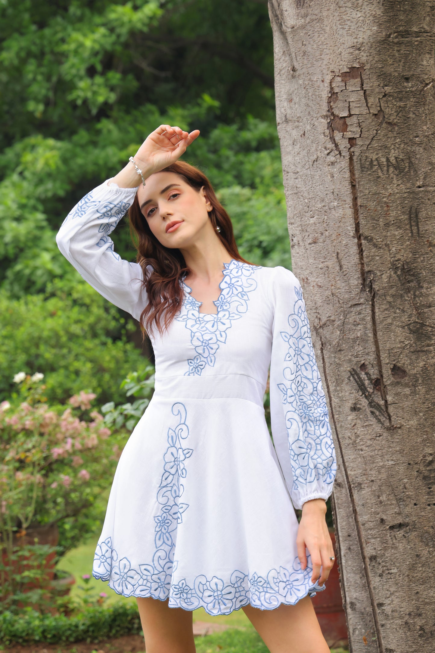 Freya Cutwork Linen Dress