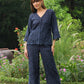 Grace Cutwork Shirt (Navy Blue)