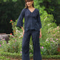 Grace Cutwork Co-ord Set (Navy Blue)