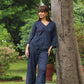 Grace Cutwork Co-ord Set (Navy Blue)