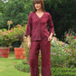 Grace Cutwork Co-ord Set (Burgundy)