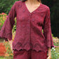 Grace Cutwork Shirt (Burgundy)