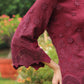 Grace Cutwork Shirt (Burgundy)