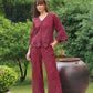 Grace Cutwork Co-ord Set (Burgundy)