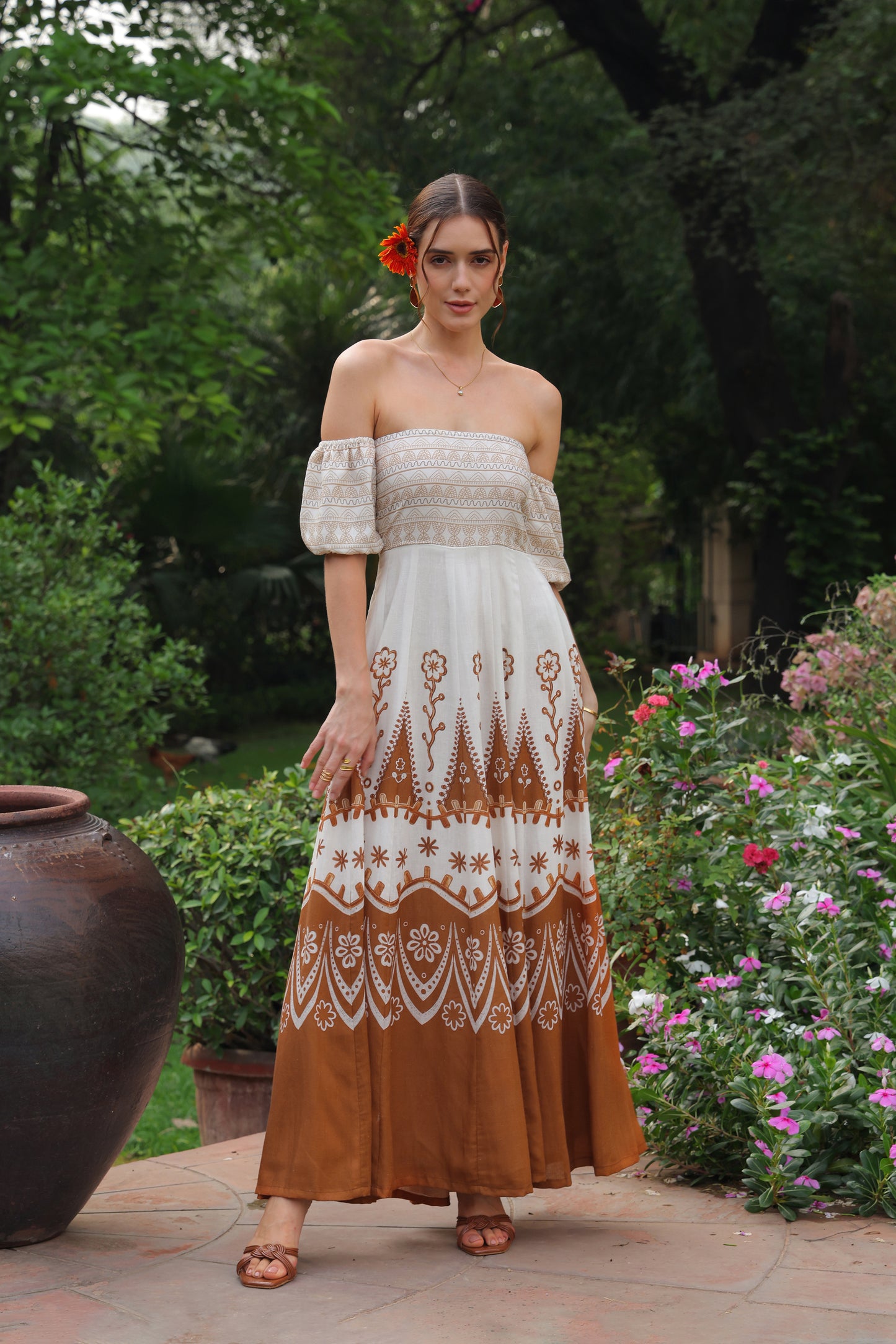 Cheryl Printed Linen Maxi