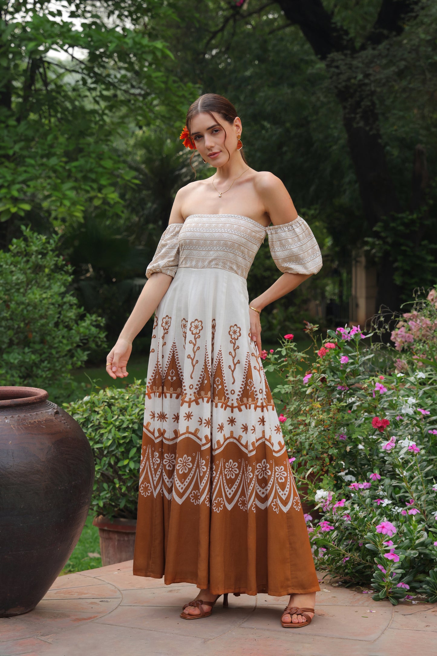 Cheryl Printed Linen Maxi