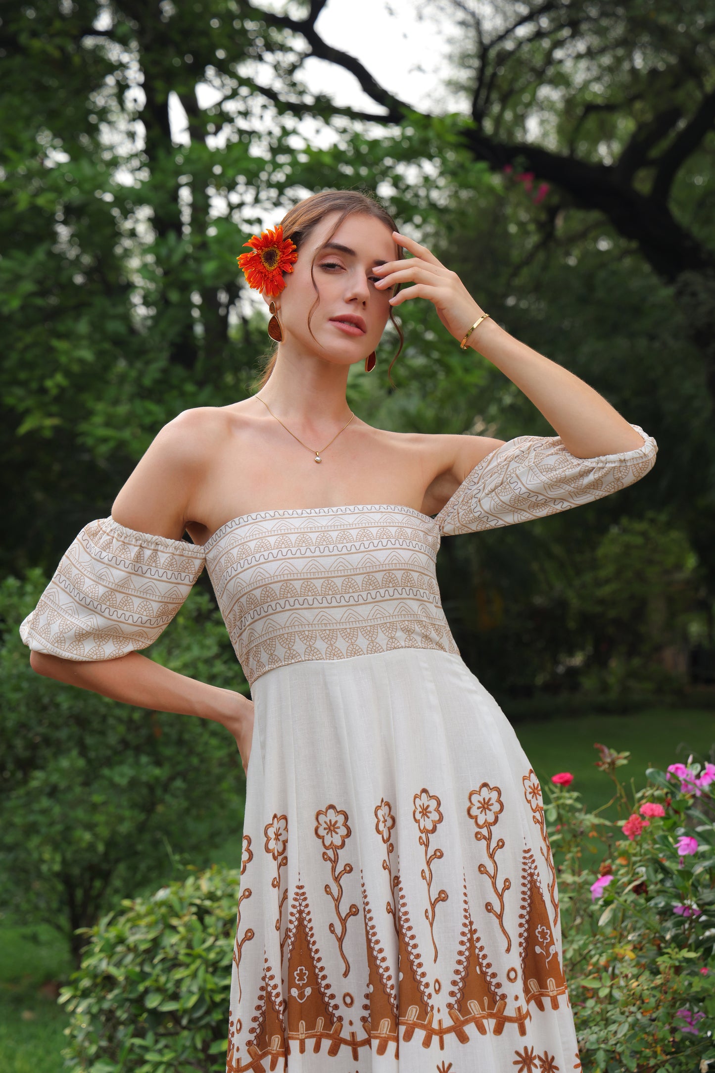 Cheryl Printed Linen Maxi