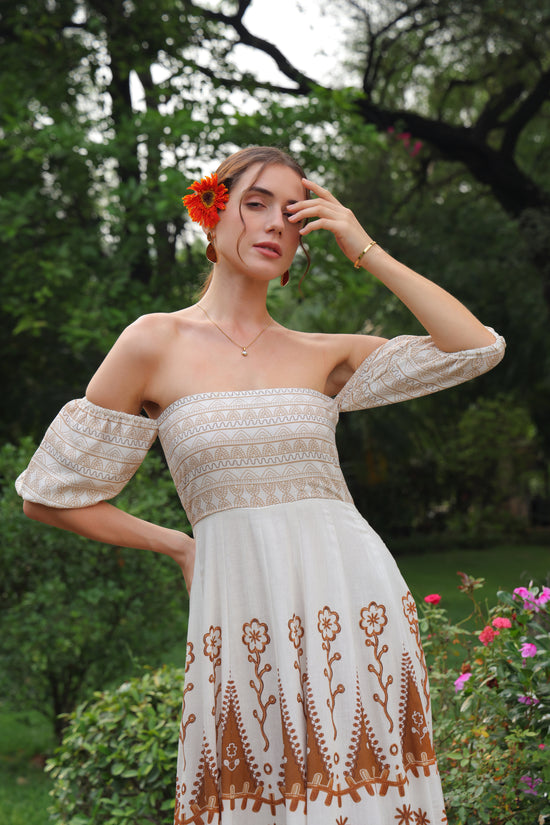 Cheryl Printed Linen Maxi