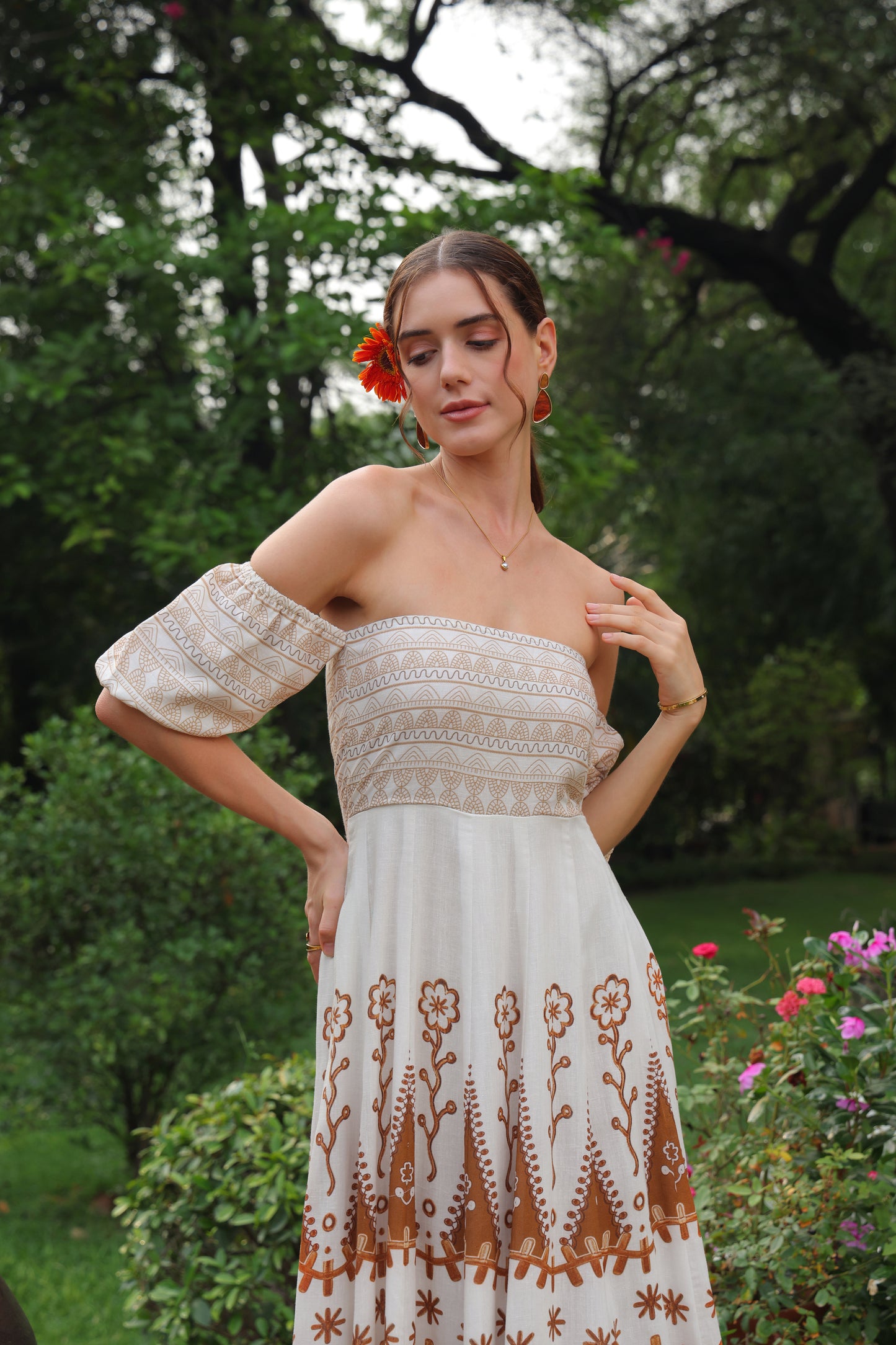 Cheryl Printed Linen Maxi