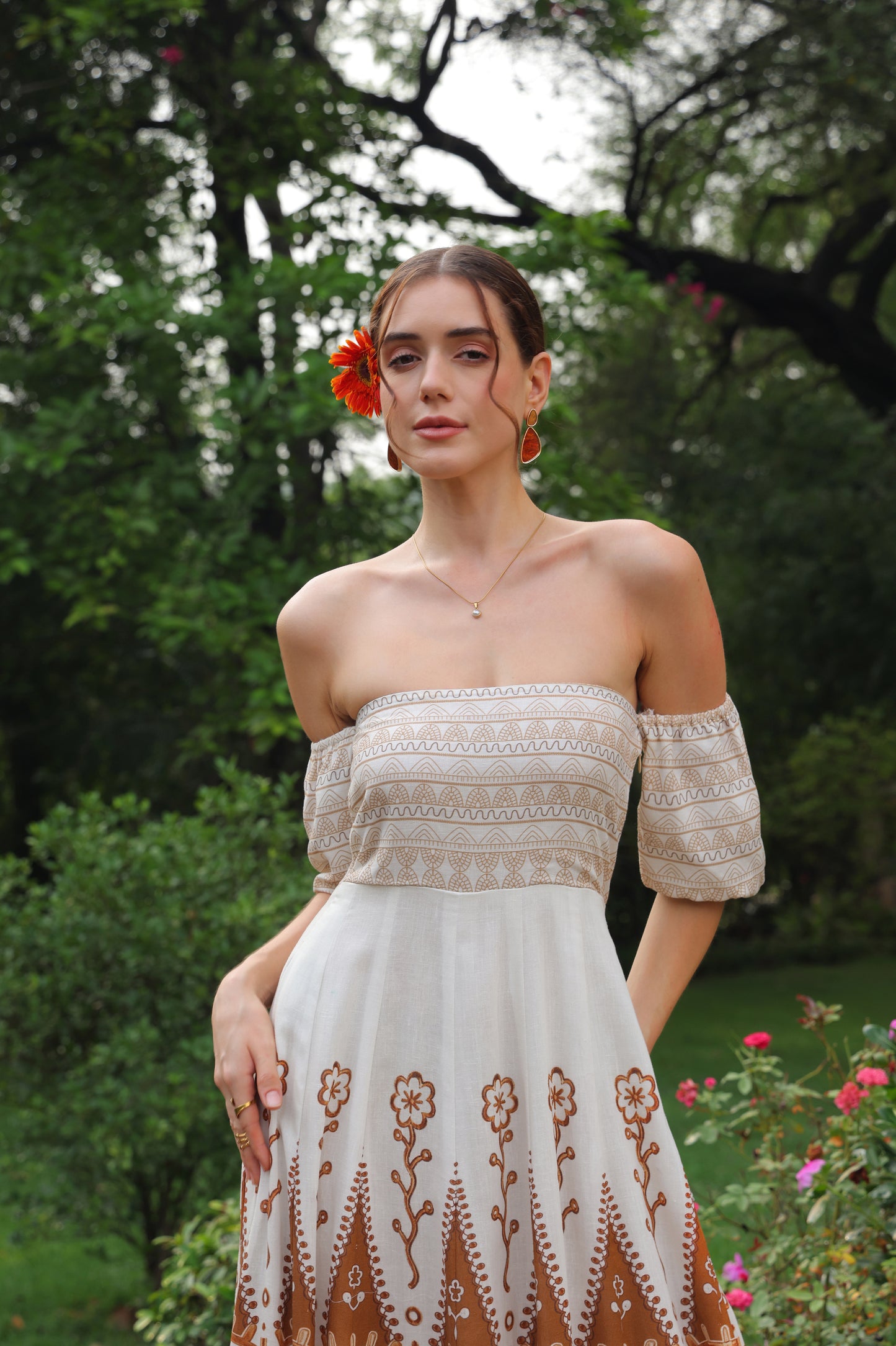 Cheryl Printed Linen Maxi