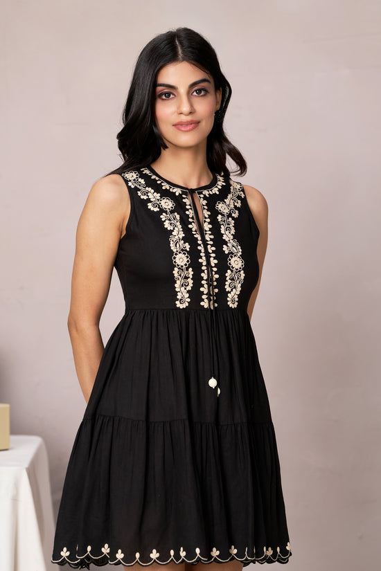 Katie Embroidered Linen Dress