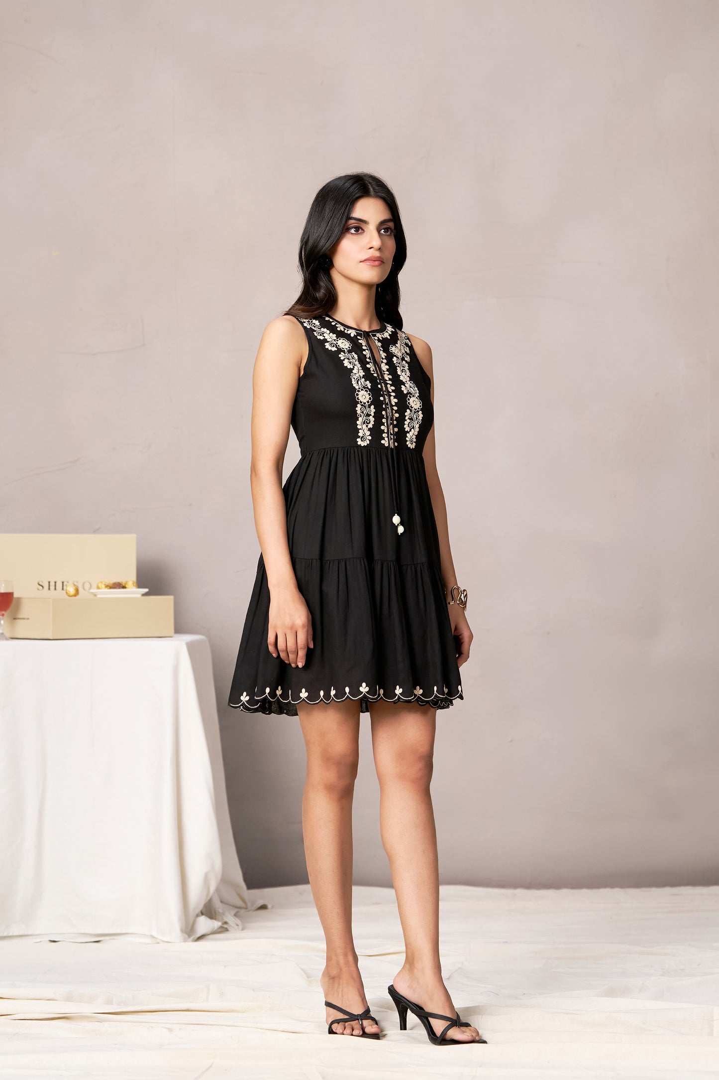 Katie Embroidered Linen Dress