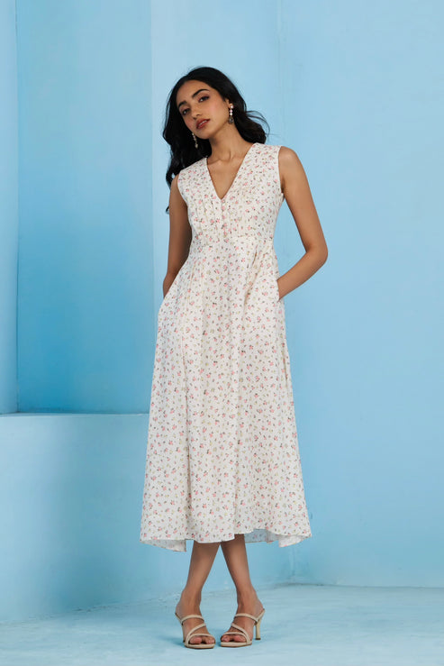 Aurora Printed Linen Dress