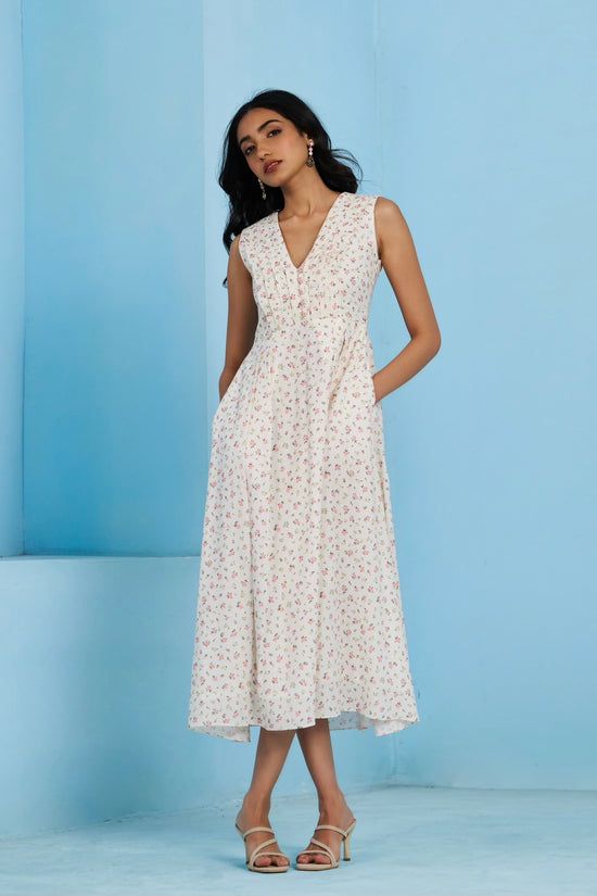 Aurora Printed Linen Dress