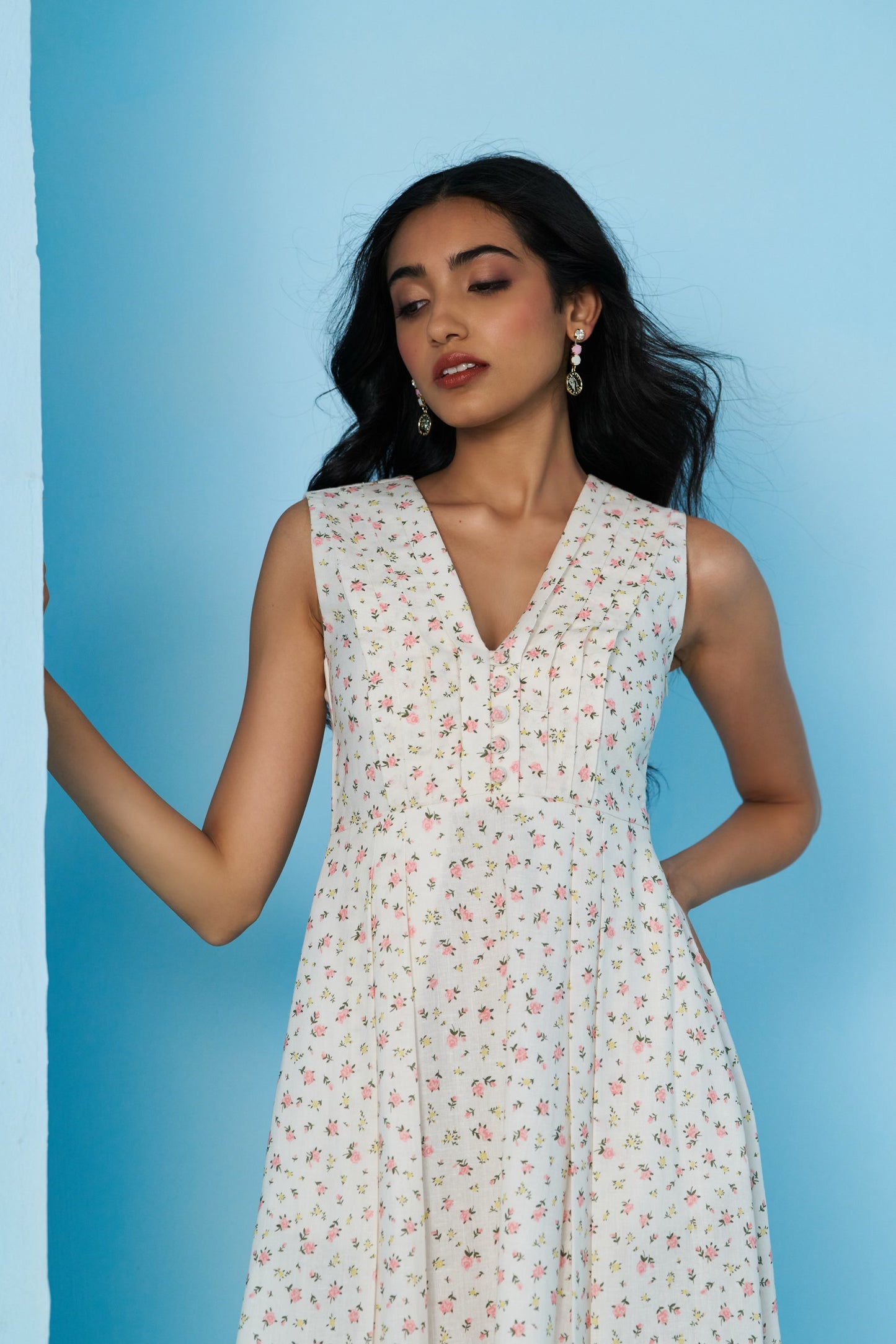 Aurora Printed Linen Dress