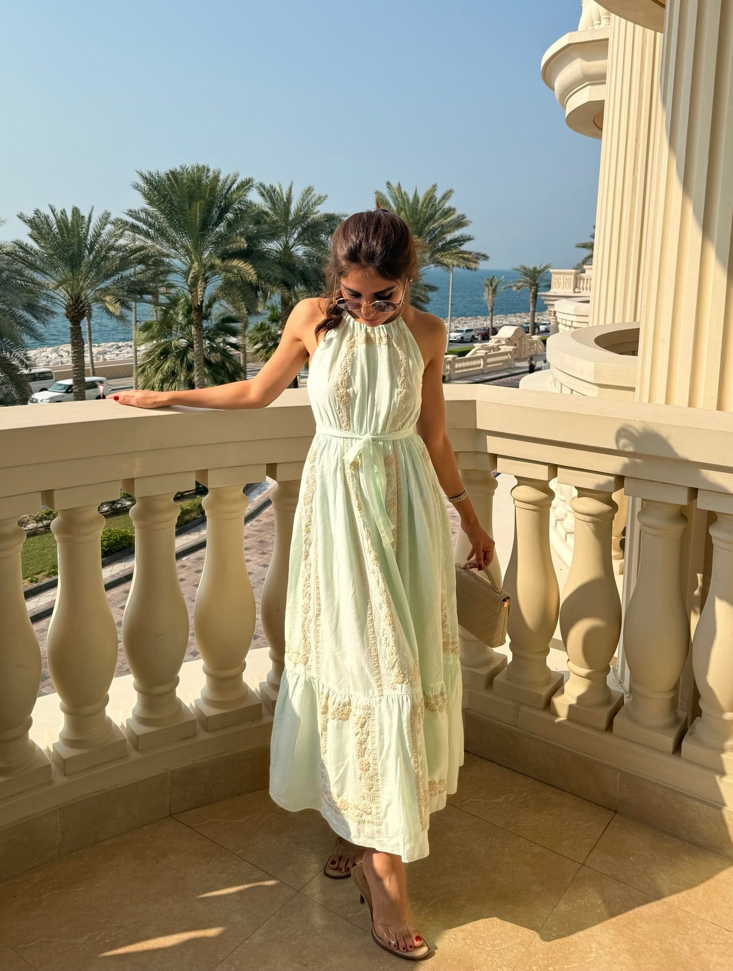 June Embroidered Linen Maxi