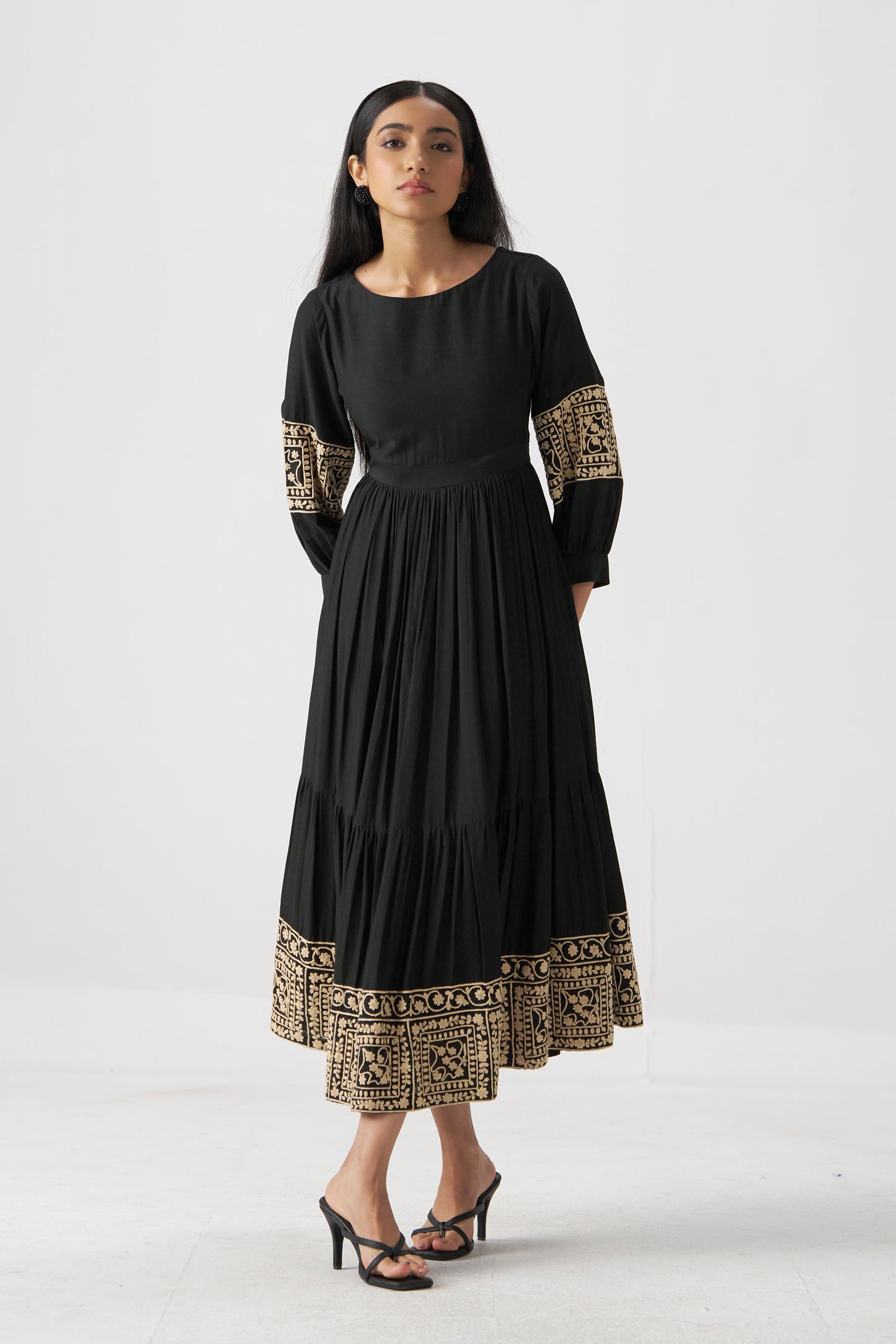 Cathryn Embroidered Dress (Long)
