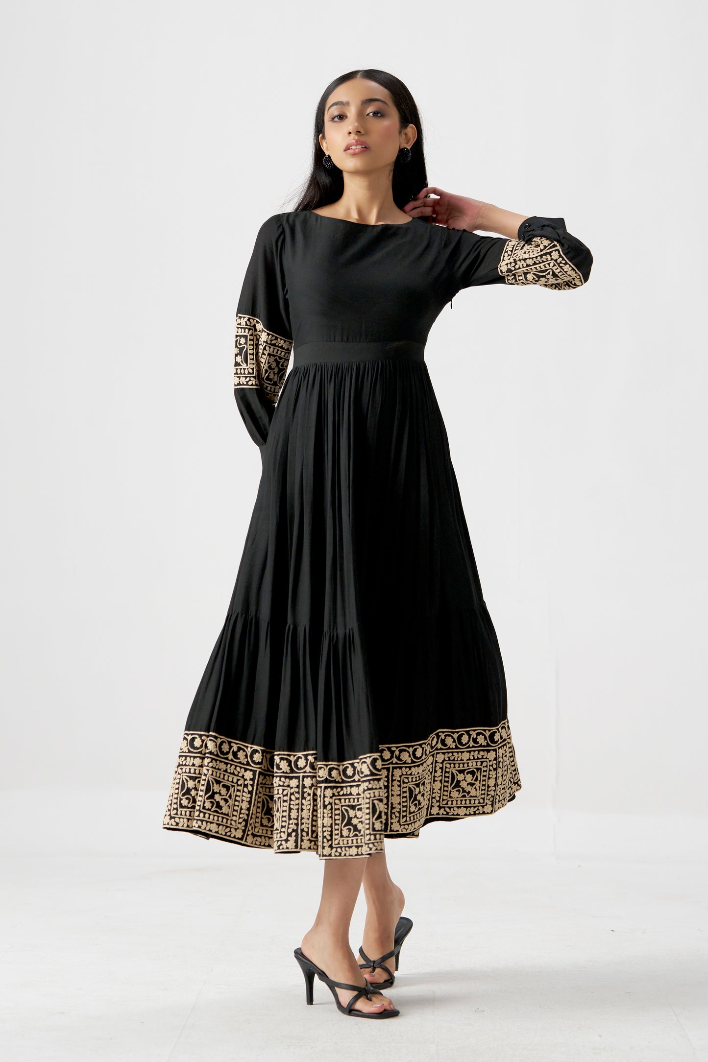 Cathryn Embroidered Dress (Long)