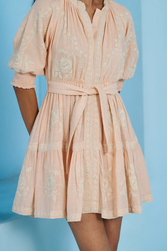 Dahlia Embroidered Linen Dress
