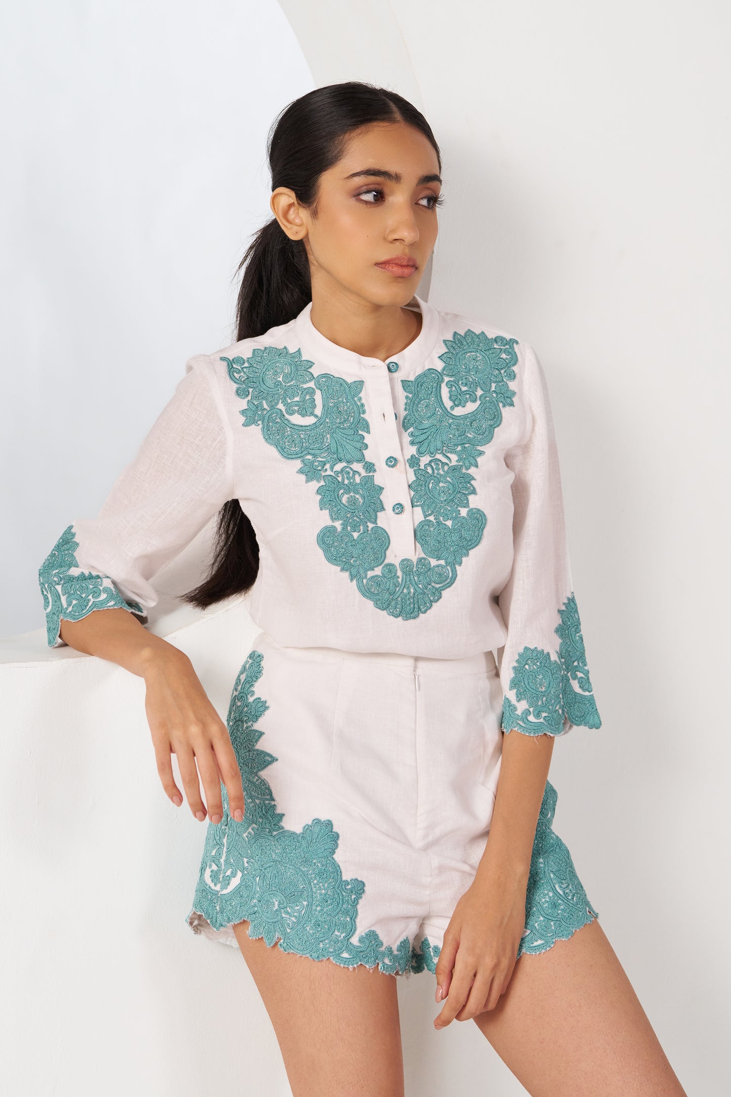 Diva Appliqué Co-ord Set (Short Pants)
