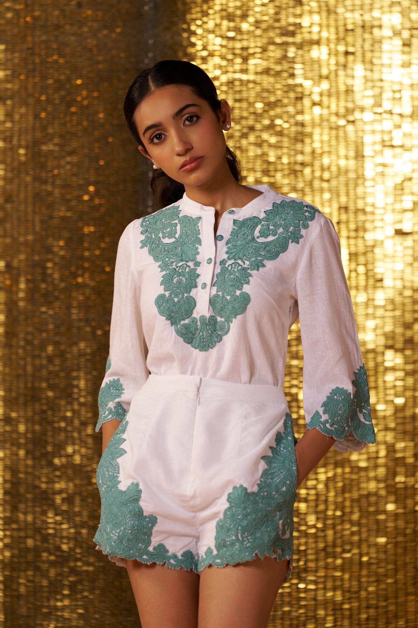 Diva Appliqué Co-ord Set (Short Pants)