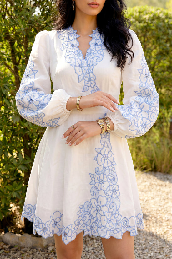 Freya Cutwork Linen Dress