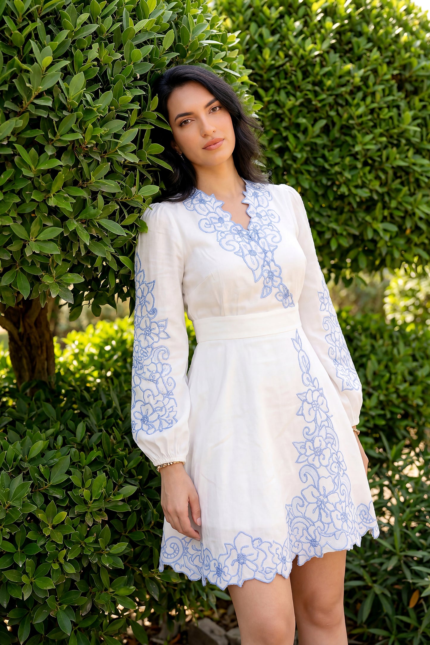 Freya Cutwork Linen Dress