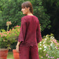 Grace Cutwork Shirt (Burgundy)