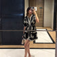 Dahlia Embroidered Linen Dress (Black)